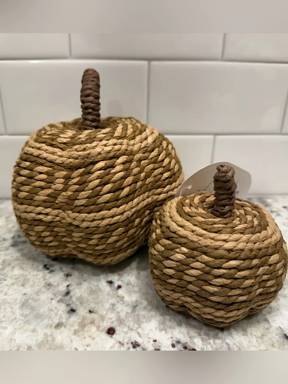 Threshold Fall Decor: Medium & Small Woven Pumpkin Decor Set - Both NWT